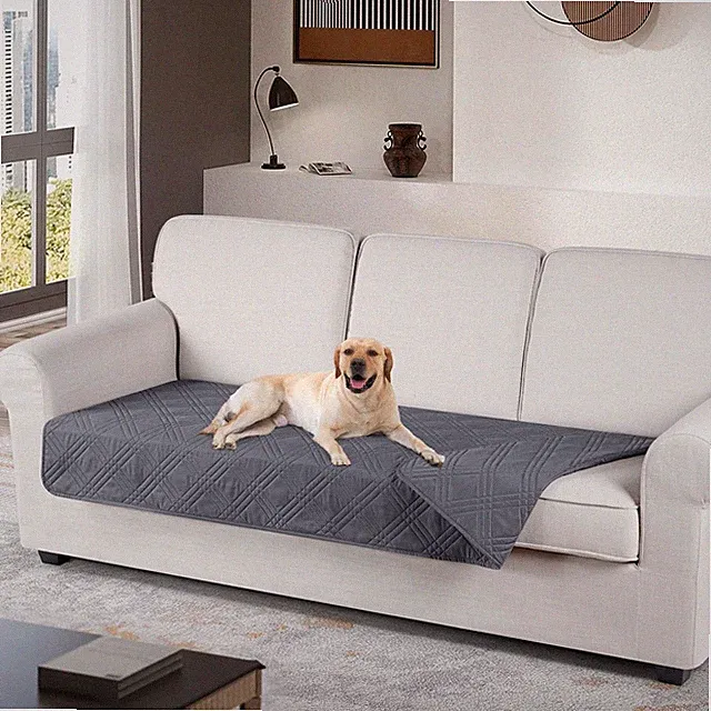 100% Waterproof Couch Cushion Cover Reversible Sofa Seat Cover for Dogs Pets...
