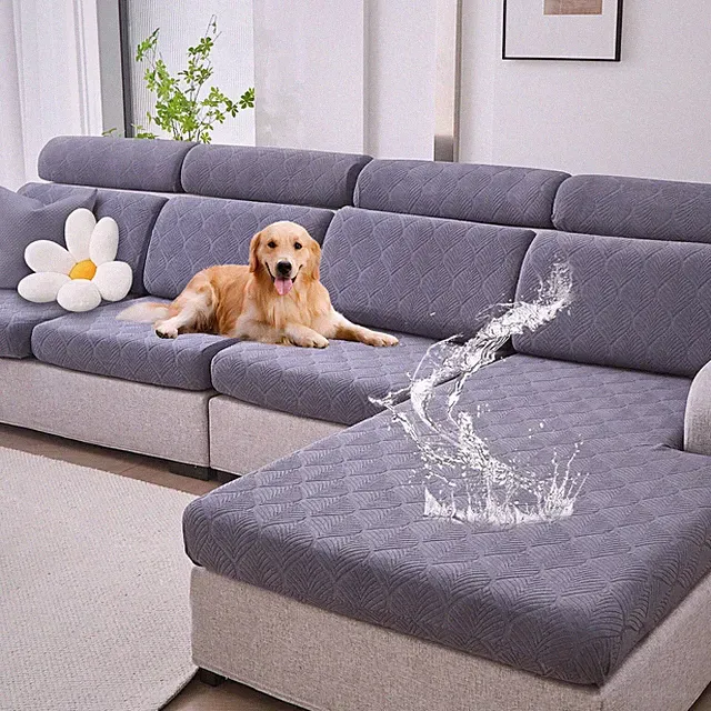 100% Waterproof Couch Cushion Covers for Pets - Stretch Sofa Back Cover for D...