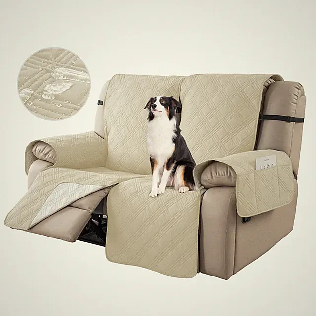 100% Waterproof Loveseat Recliner Chair Covers Sofa Couch Cover w/ Elastic Strap