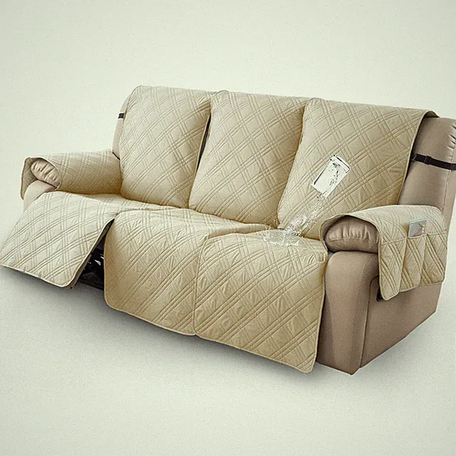 100% waterproof non-slip triple seat recliner cover, home decor protection