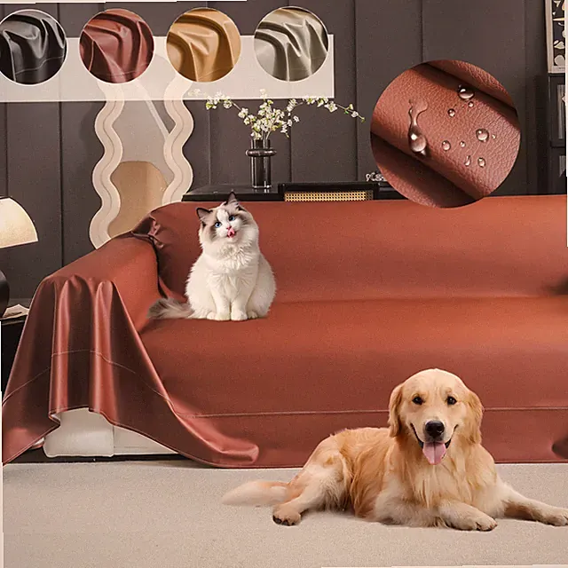 100% Waterproof PU Leather Sofa Cover Non-Slip Scratch-Resistant Couch Protector