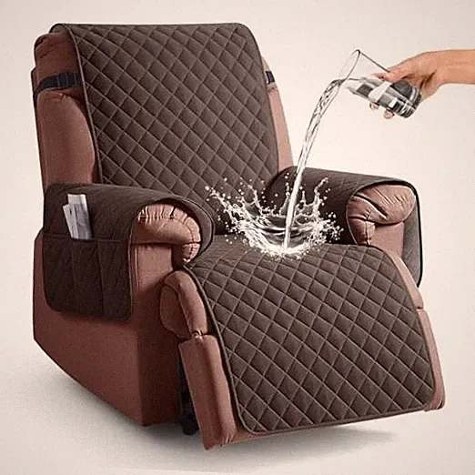 100% Waterproof Recliner Chair Cover, Reclining Couch Covers 23.6" Chocolate