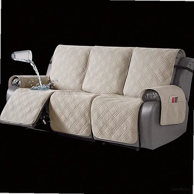 100% Waterproof Recliner Sofa Covers Split Couch Covers For 3 Seater Cream Re....