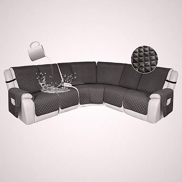 100% Waterproof Reclining Sectional Couch Covers L Shape Recliner Sofa Cover...