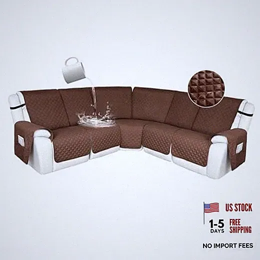 100% Waterproof Reclining Sectional Couch Covers L Shape Recliner Sofa Cover
