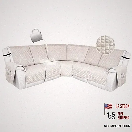 100% Waterproof Reclining Sectional Couch Covers L Shape Recliner Sofa Cover
