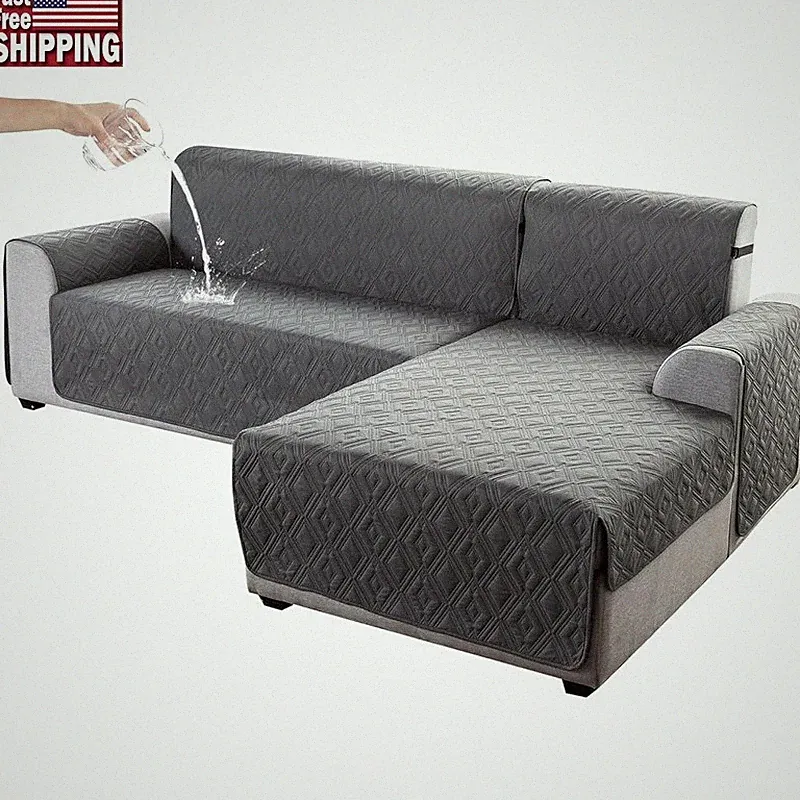 100% Waterproof Reversible L-Shaped Couch Cover Sectional Sofa Protector New