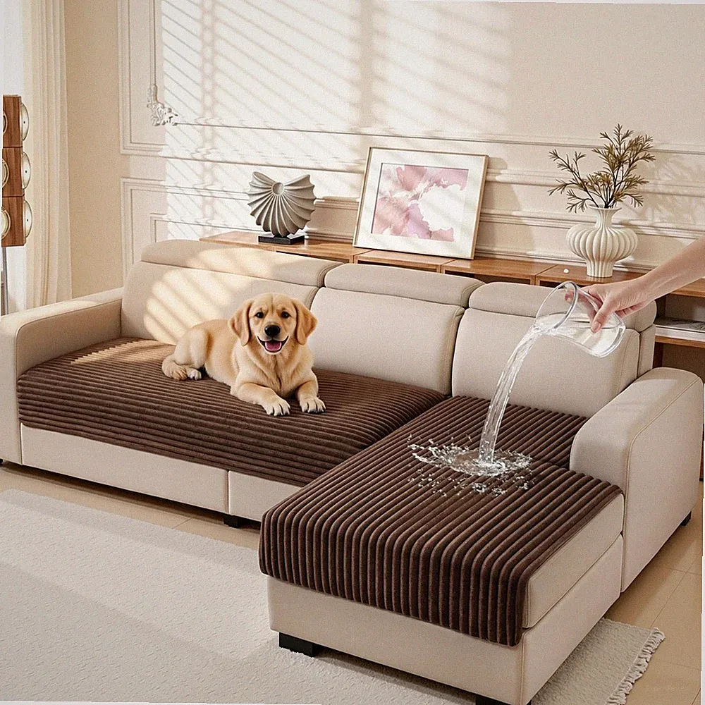 100% Waterproof Sectional Couch Covers, 2 Pieces Non Slip Couch Covers for Do...