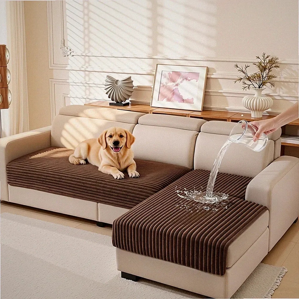 100% Waterproof Sectional Couch Covers, 2 Pieces Pet Friendly Washable Couch...