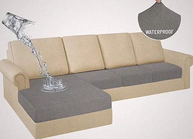 100% Waterproof Sectional Couch Cushion Covers 4 Pieces L Shape Sectional Cover