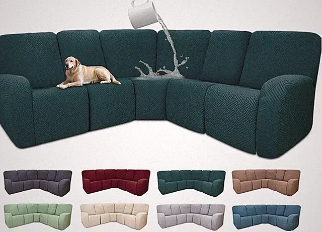 100% Waterproof Sectional Recliner Couch Covers for Reclining Couch L Shaped