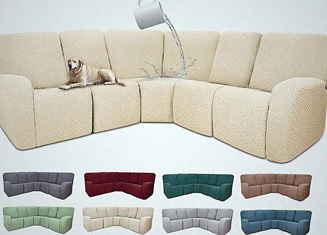100% Waterproof Sectional Recliner Couch Covers for Reclining Couch L Shaped Cor