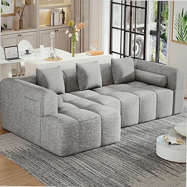 101.2" Sectional Modular Free-combining Full-Compressed Sofa for Living Room