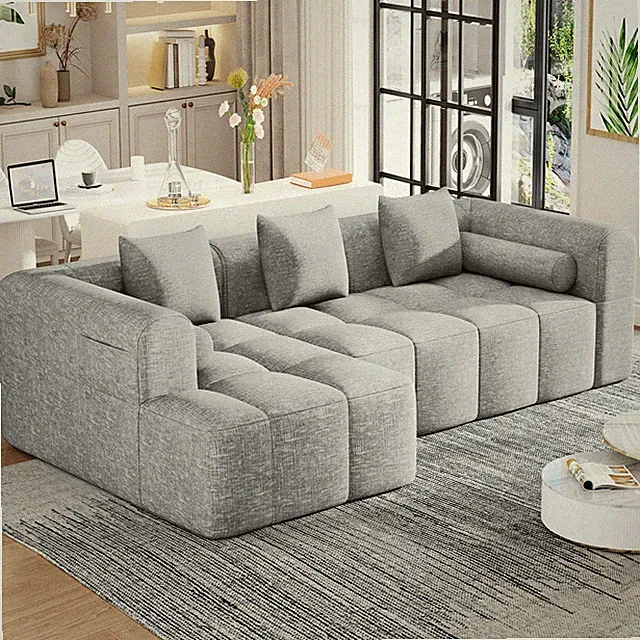 101.2" Sectional Sofa Full-Compressed Sofa Modular Sofa Couch Free-combined S