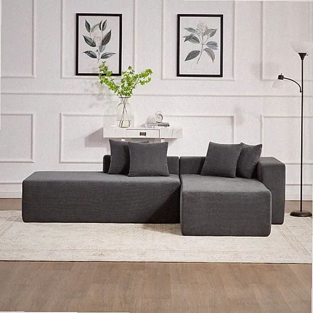 101-inch L-shaped modular sofa with deep seat design, no assembly required, hig