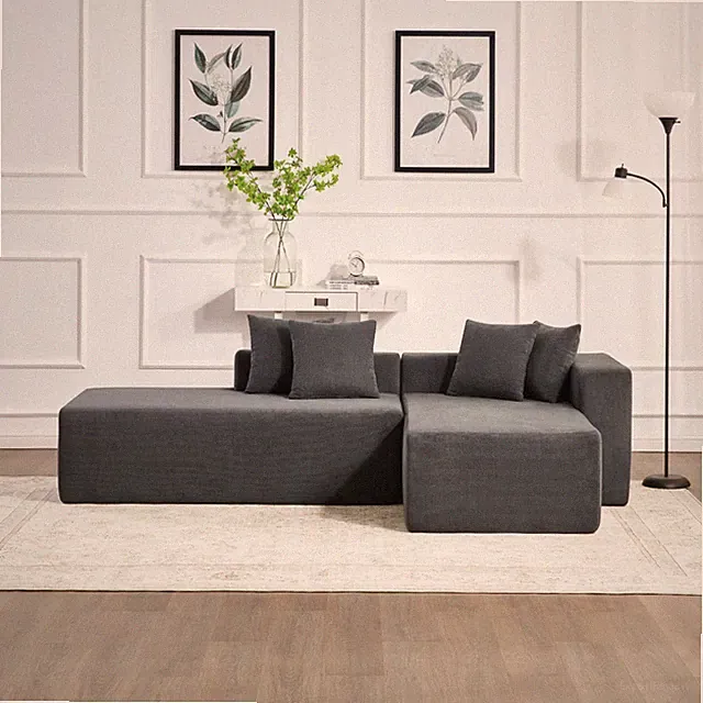 101-inch L-shaped modular sofa with deep seat design, no assembly required, high