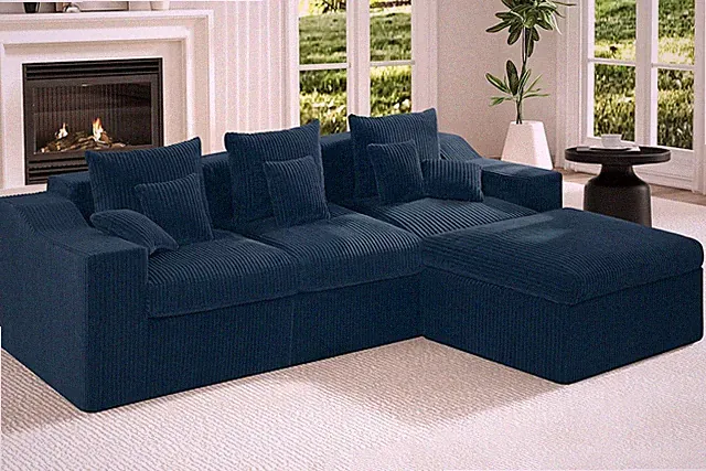 101" Modular Couch Sectionals with Ottoman, Big Comfy Cloud Couches, L Shaped 4