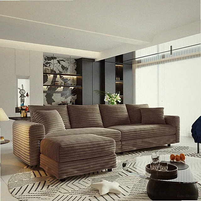 102.4 "Plush Corduroy 4-Seat Sofa,Modern Comfy Upholstered Sofa Cloud Couch,Deep
