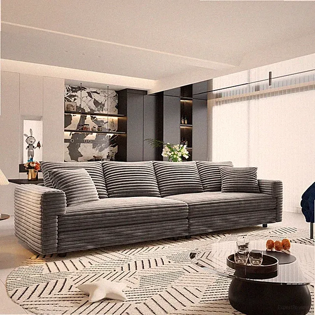 102.4" Sectional Couches, Modern Comfy Upholstered Sofa Cloud Couch, Deep Seat 4