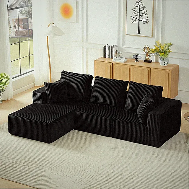 103.5" Modular Sectional Cloud Couch with Deep Seat Oversized Boneless Couch