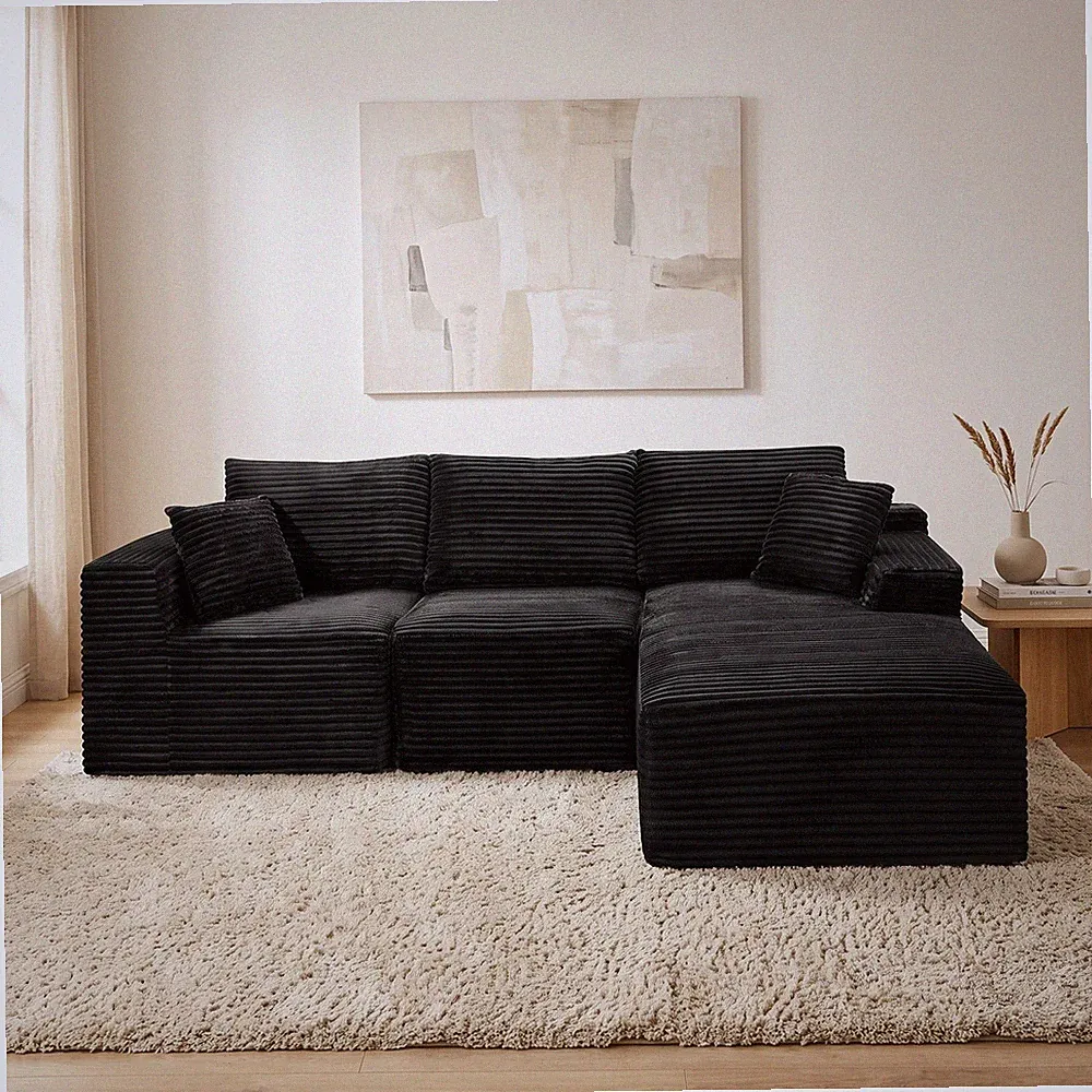 103.9"Cloud Modular Sectional Sofa Couch w/L-Shape Chaise,Modern Minimalist Up