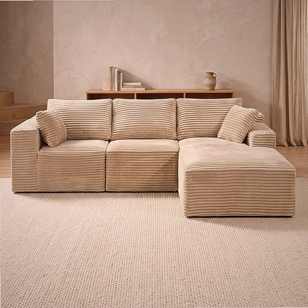 103.9"Cloud Modular Sectional Sofa Couch w/L-Shape Chaise,Modern Minimalist Uph
