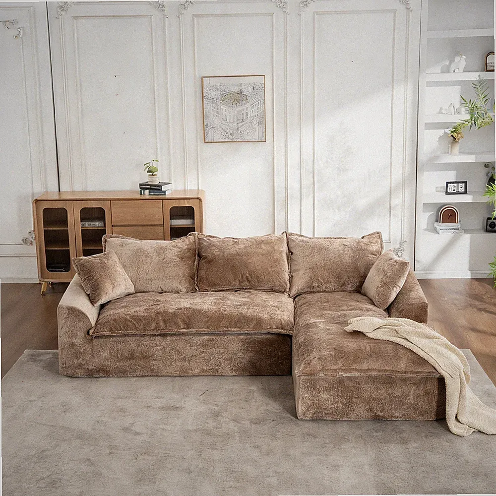 103" Cloud Sectional Couch with L - Shape Chaise Boneless Modern Modular Large