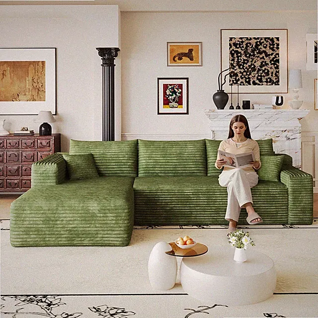 103" Cloud Sectional Sofa,Modern Minimalist Upholstered Couches,Comfort L S