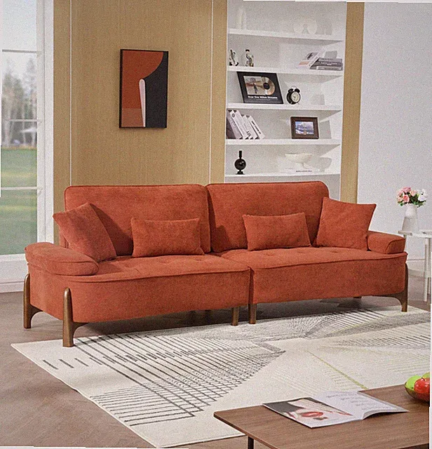 103 inch comfortable deep seated sofa w/pillow,suitable for bedroom,living room