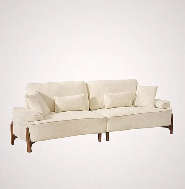 103 inch comfortable deep seated sofa with pillow, suitable for bedroom, living