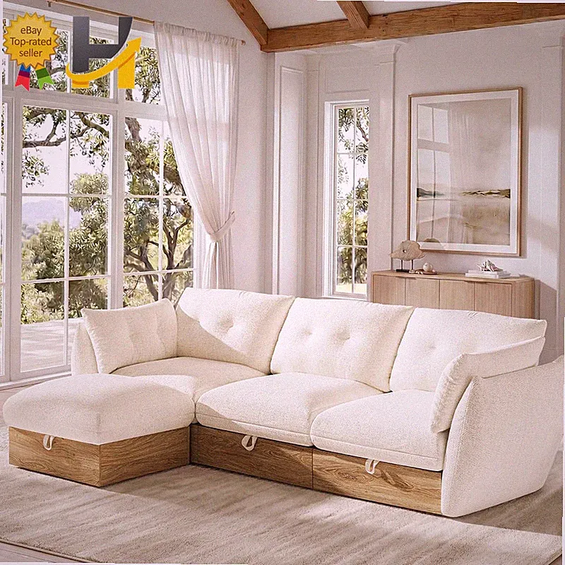 103" L Shaped Cloud Couch Sectional Modular Sofa with Storage Oversized Sofa wit