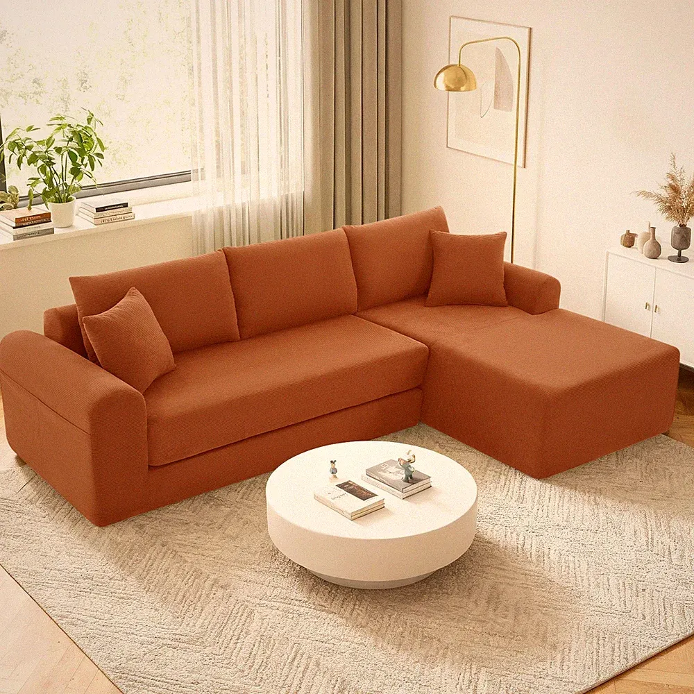 103" L-Shaped Modular Sectional Sofa,Comfy Cloud Couch with Right Facing Chaise