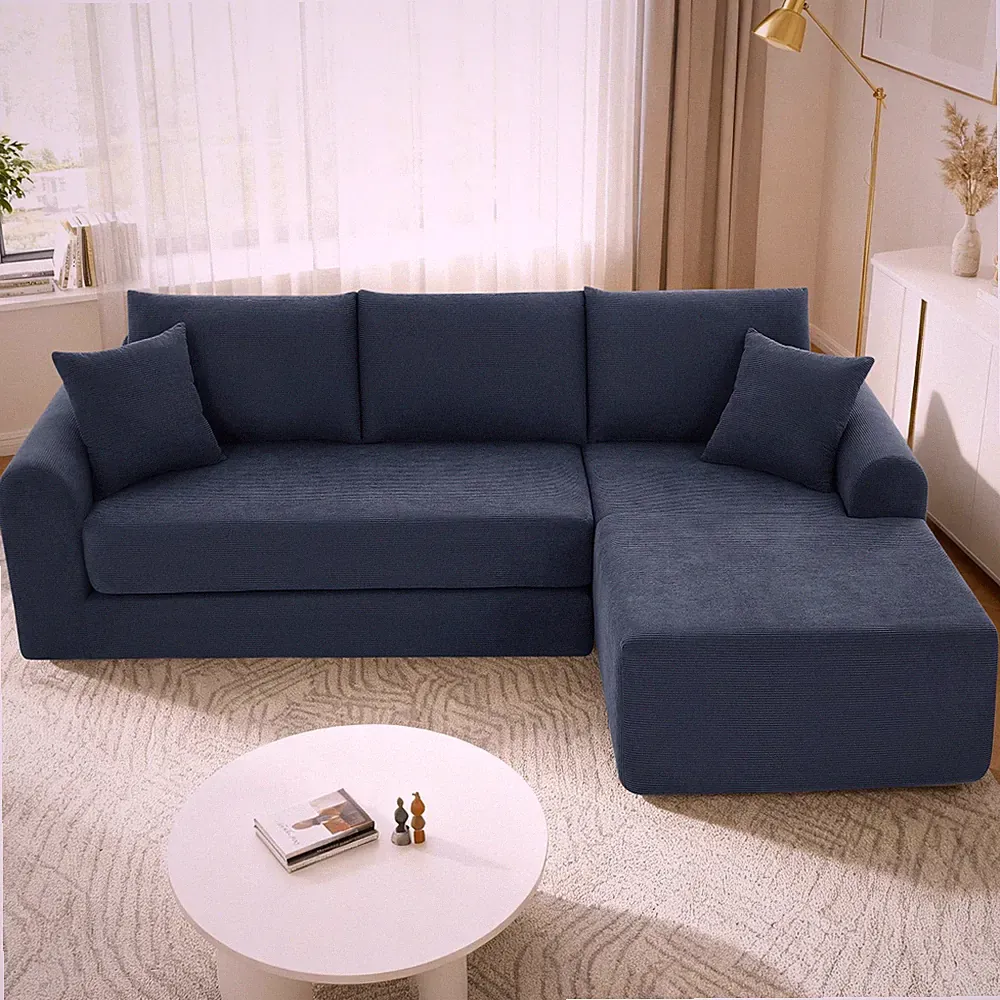 103" L-Shaped Modular Sectional Sofa,Comfy Cloud Couch with Right Facing Chaise