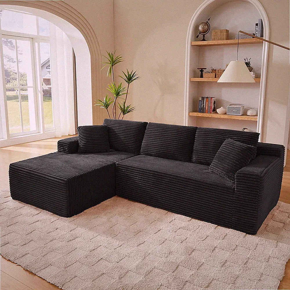 103" Left Facing Cloud Sectional Boneless Couches for Living Room, L Shaped Corn