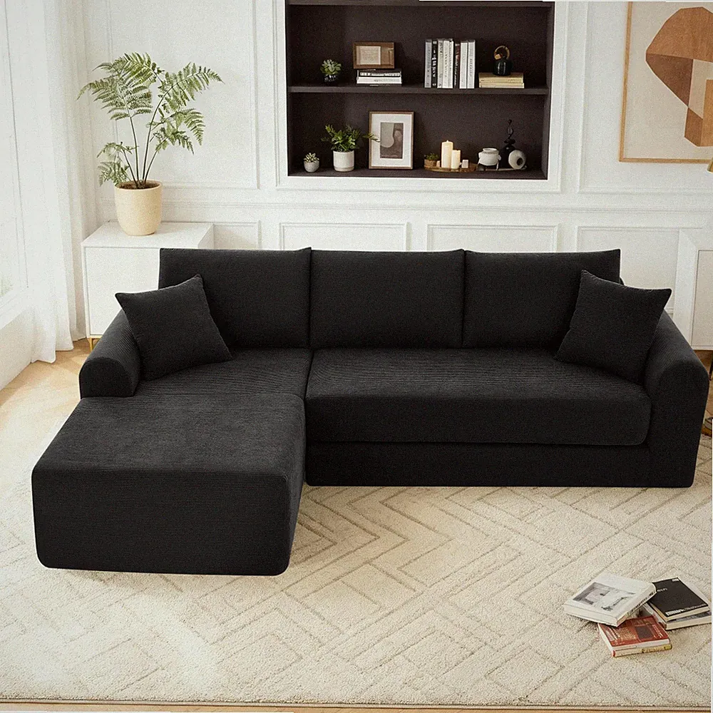 103" Modular Sectional Sofa,L-Shape Cloud Corduroy Couch with Left Facing Chaise