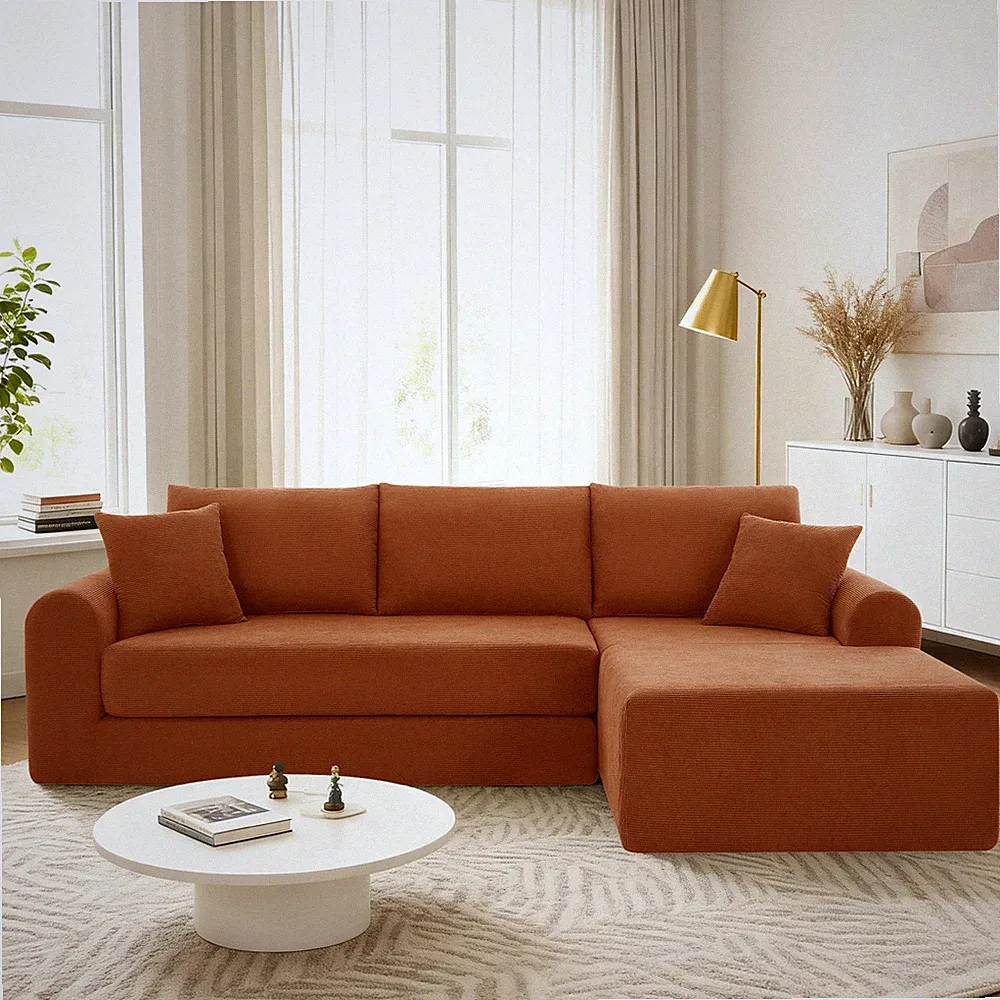 103" Modular Sectional Sofa L Shaped Couch,Boneless Cloud Couch w/Right Chaise