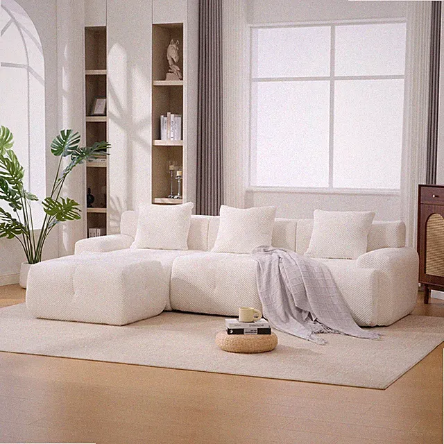 104.3" 4-Piece L Shaped Upholstered Modular Sectional Sofa, Oversized 3-Seater
