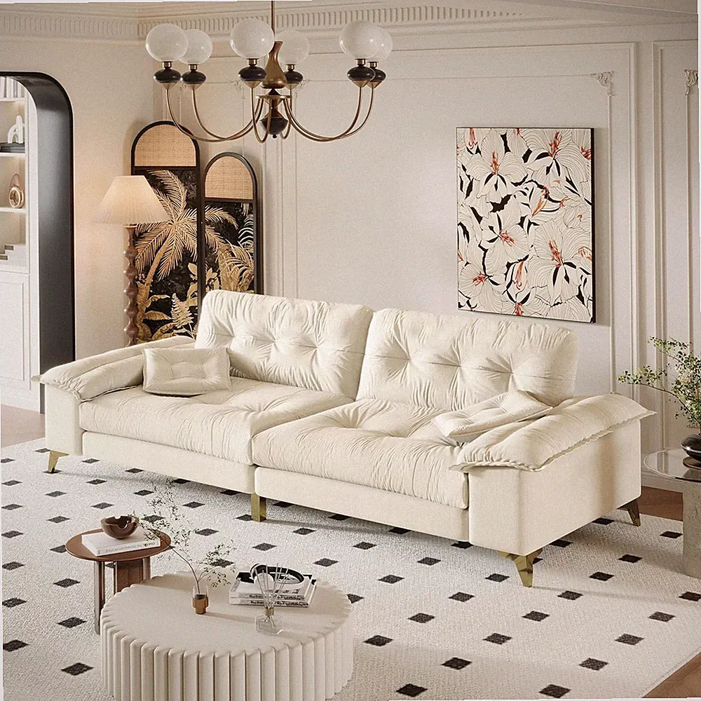 104.7'' Oversized Modern Deep Seat Modular Sectional Sofa Luxury Chenille Couch