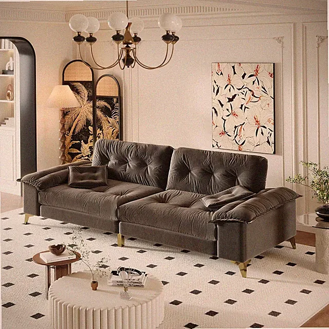 104.7'' Oversized Modern Deep Seat Modular Sectional Sofa Luxury Chenille Couch