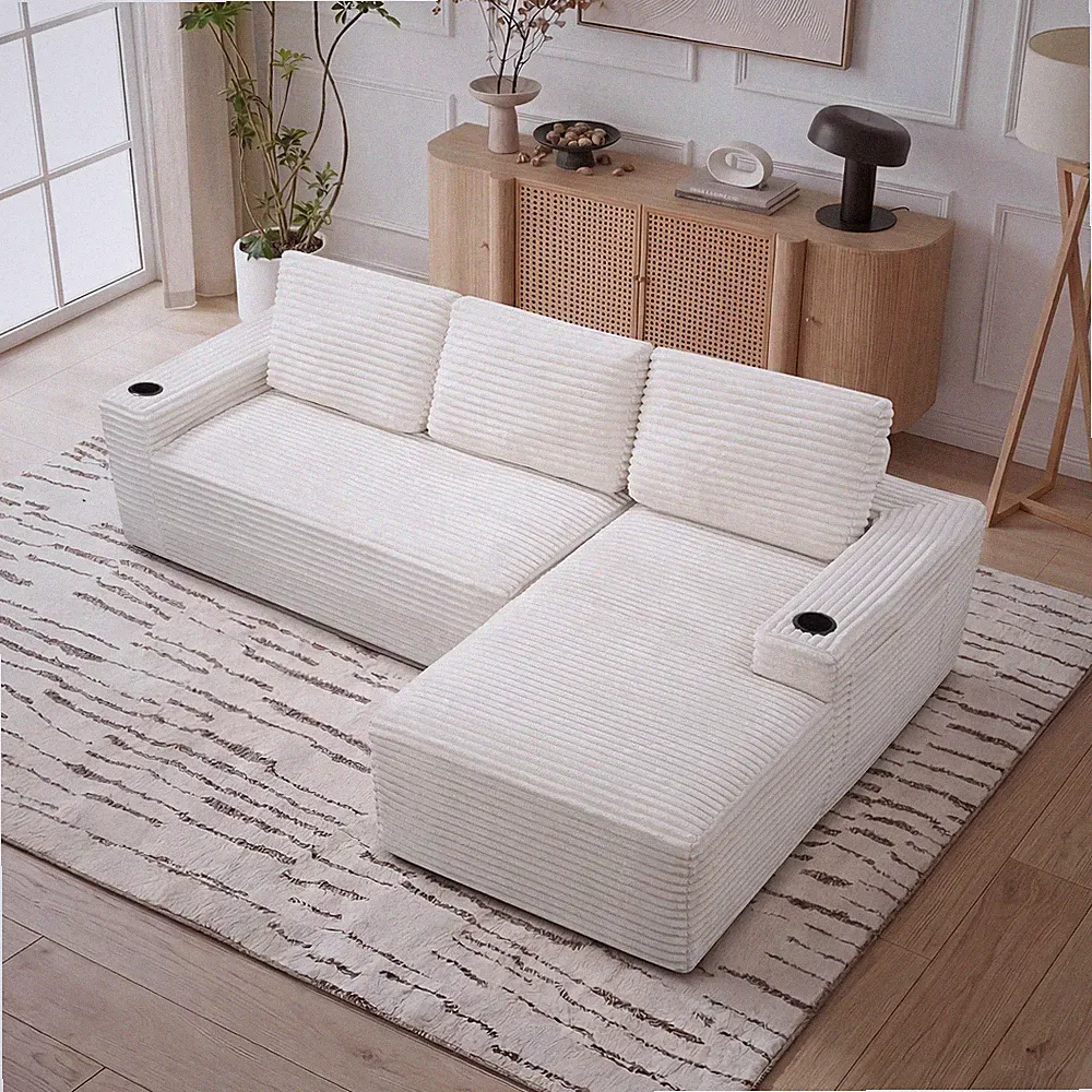 104 Inch Cloud Sectional Couch,Modern Modular Sectional Sofa w/Deep Seat,Co