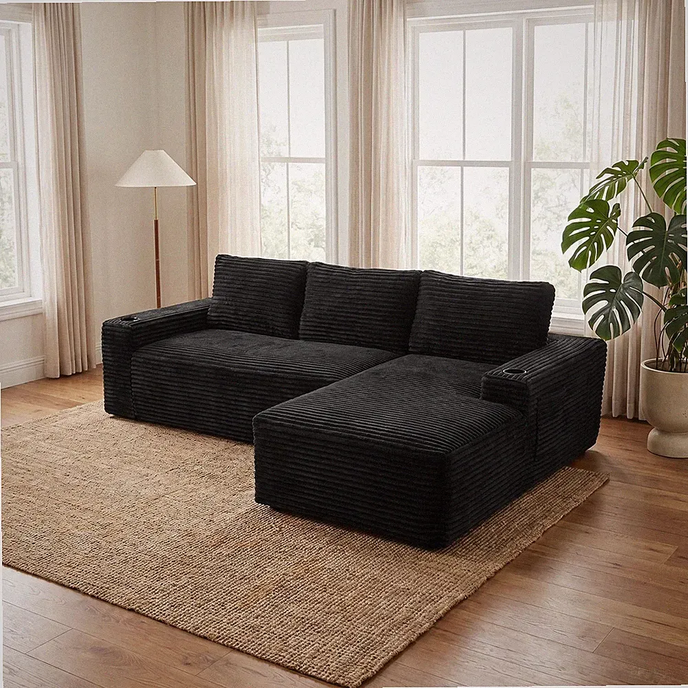 104 Inch Cloud Sectional Couch,Modern Modular Sectional Sofa w/Deep Seat,Cor