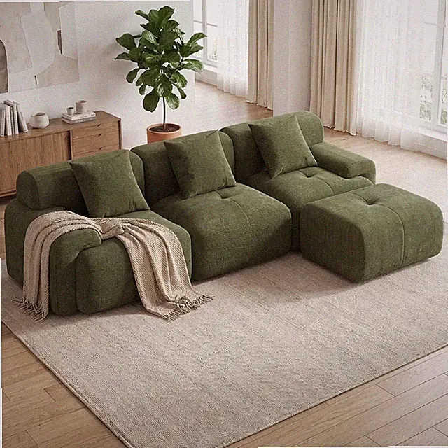 104 Inch Modular Sectional Sofa L Shaped Cloud Couch No Assembly with Ottoman