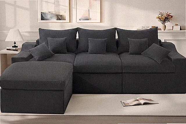104" L Shaped Cloud Sectional Couch, Boneless Modular Sectional Sofa with Deep S