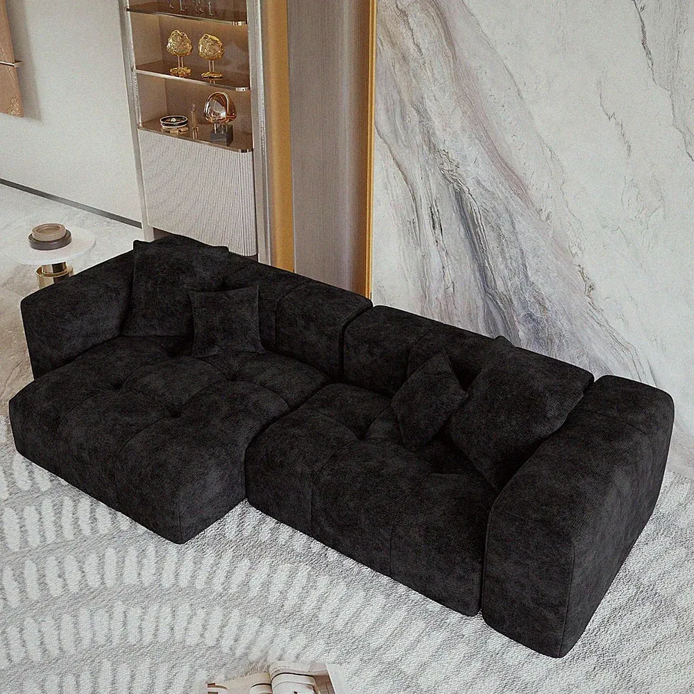 104" Loveseat Sectional Sofa, Comfy Cloud Couch Sectional Sofa,Linen Deep Seat w