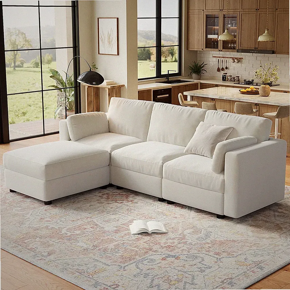 104" Modular Sectional Sofa, 4 Seater Sectional Couch, L-Shape Modern Sofa with