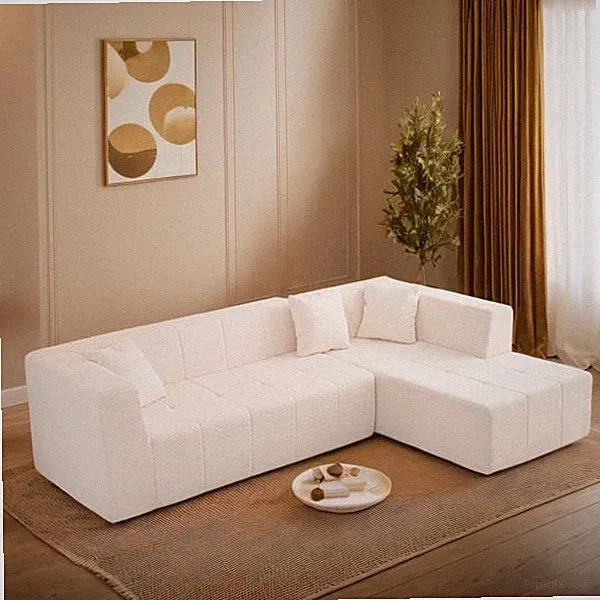 105.5" Modular L-shaped Sectional Floor Couch Deep Seat Tufted Comfy Sofa Set