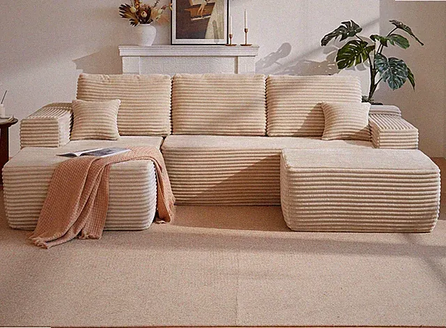 105.7"Cloud Sectional Couch with U-Shaped Chaise,Modern Modular Sofa with Deep S
