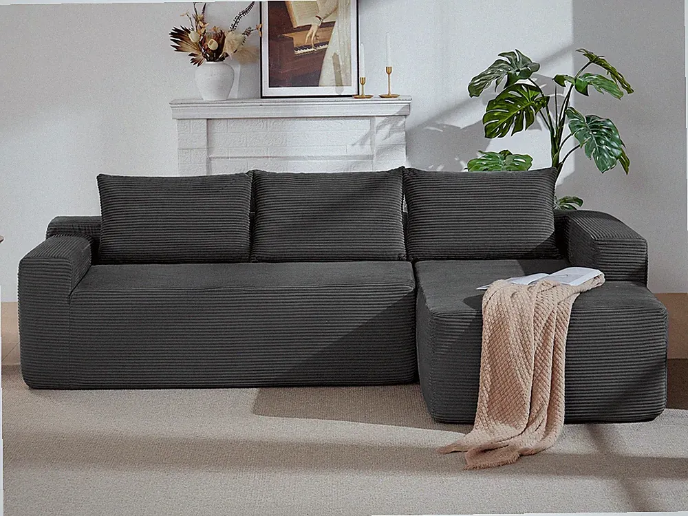 105" Cloud Sectional Couch with L-Shape Chaise,Modern Modular Sofa with Deep S