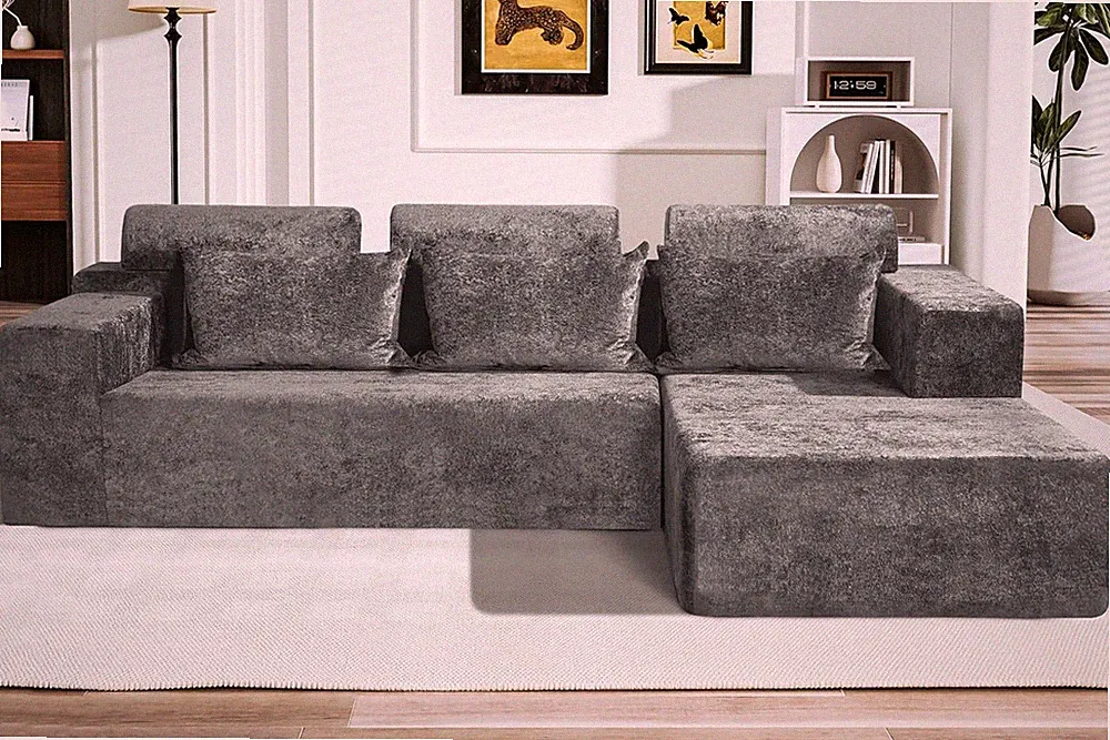 105" L-Shape Modular Sectional Sofa Couch for Living Room,No Assembly Required,M