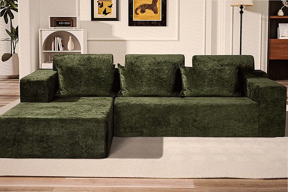 105" L-Shape Modular Sectional Sofa Couch for Living Room,No Assembly Required,M